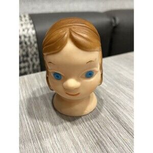 Vintage 1964 Vinyl Doll Head - Make Your Own Doll - Quirky Teen - 2.5 Inch